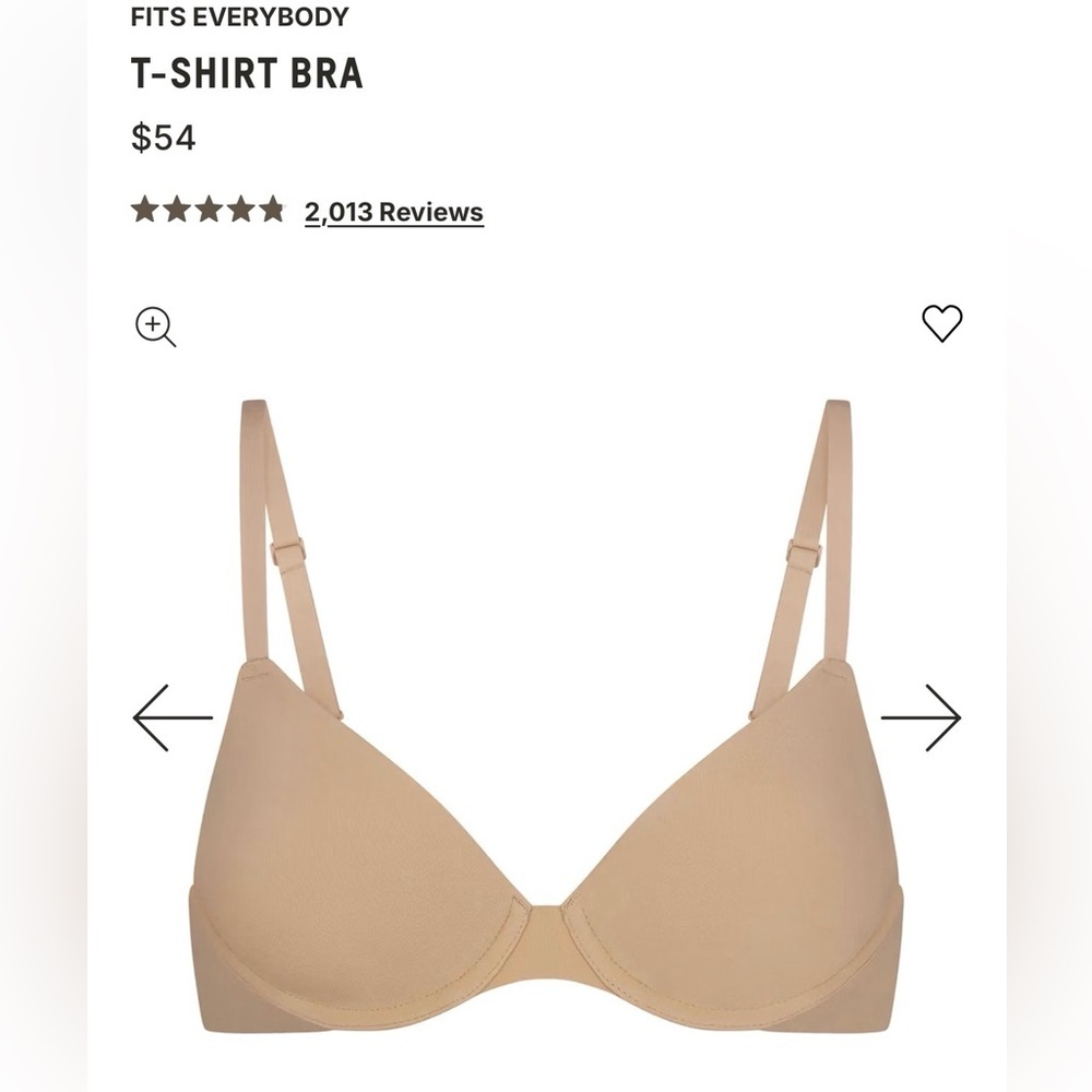 SKIMS Fits Everybody T-Shirt Bra Beige 32D
